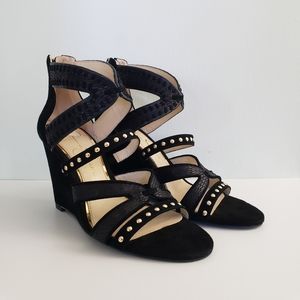 Jessica Simpson Zenolia Black Suede Wedge Sandals